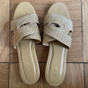 Kaanas gold braided leather sandals size 7